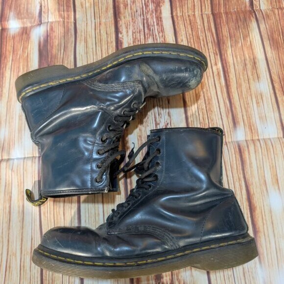 Dr. Martens Dark Green Blue The Original Leather Lace-Up Mid-Calf Boots Size 10 - Picture 9 of 11
